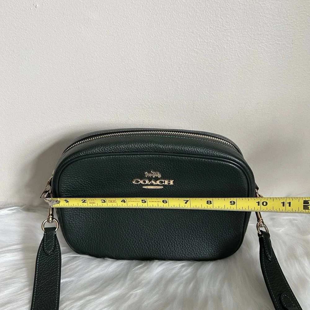 Coach Jamie Camera Bag Forest Green Pebbled Leather Crossbody Excellent - Picture 7 of 9